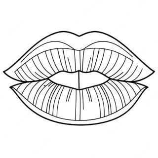 Lip Coloring Page with Glossy Finish | Lip coloring page