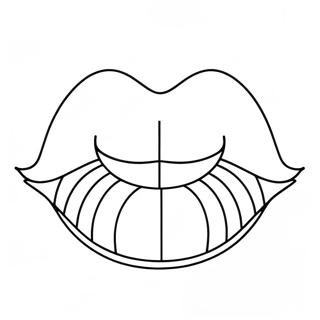 Cute Cartoon Lips Coloring Page | Lip coloring page