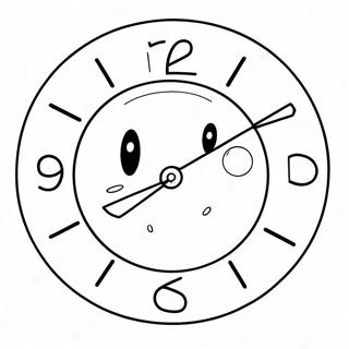 Cute Cartoon Clock Coloring Page | Clock coloring page