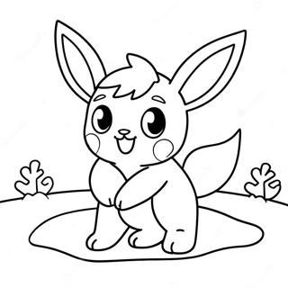 Cute Glaceon Playing in the Snow Coloring Page | Glaceon coloring page