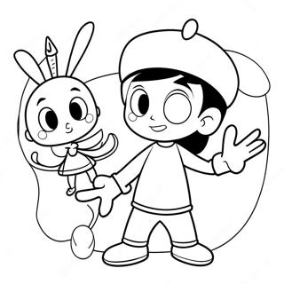 Timmy Turner with Fairy Godparents Coloring Page | Fairly OddParents coloring page