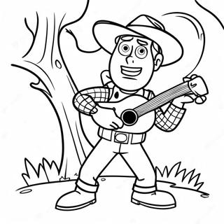 Woody i Spöklik Kostym Färgläggningssida | Toy Story Halloween målarbild
