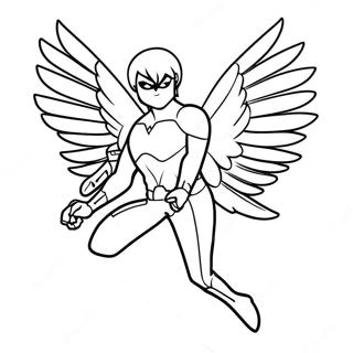 Nightwing Eldens Vingar Färgläggningssida | Nightwing Eldens Vingar målarbild