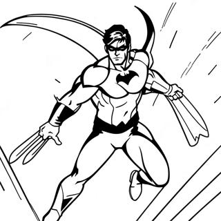 Nightwing Ali Di Fuoco Pagine da Colorare