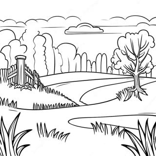 Kentucky Bluegrass Landscape Coloring Page | Kentucky coloring page