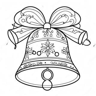 Festive Christmas Bell Coloring Page | Christmas Bell coloring page