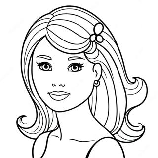 Barbie Head Coloring Page | Barbie Head coloring page