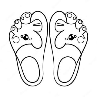 Cute Cartoon Feet Coloring Page | Foot coloring page