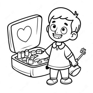 Happy Kid Managing Type 1 Diabetes Coloring Page | Type 1 Diabetes coloring page