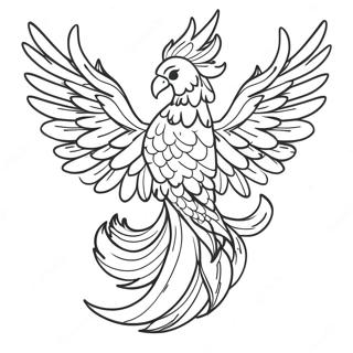 Fiery Phoenix Rising Coloring Page | Fire coloring page