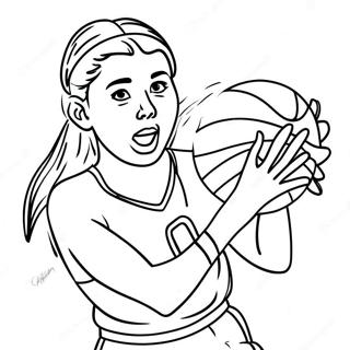 Caitlin Clark Basketball Action Coloring Page | Caitlin Clark coloring page