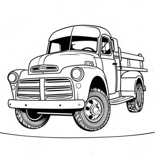 Klassischer Truck Ausmalbild | Klassischer Lkw & Alter Lkw Ausmalbild