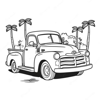 Vintage Pickup Truck Ausmalbild | Klassischer Lkw & Alter Lkw Ausmalbild