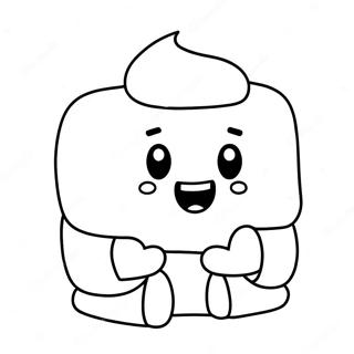 Cute Marshmallow Character Coloring Page | Marshmellow coloring page