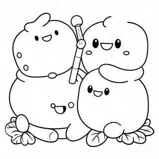Smiling Marshmallow Friends Coloring Page | Marshmellow coloring page