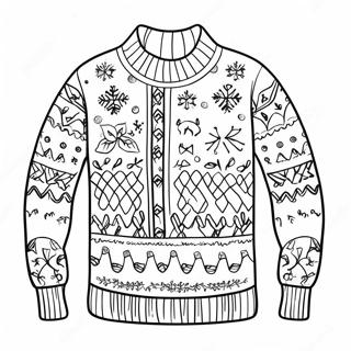 Cozy Winter Sweater Coloring Page | Winter Clothes coloring page
