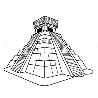 Mayan Temple Coloring Page | Mayan coloring page