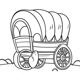 Covered Wagon on the Oregon Trail Coloring Page | Oregon Trail coloring page
