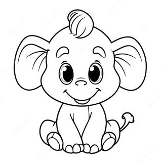 Niedlicher Horton mit Whos Ausmalbild | Horton hört ein Hu Ausmalbild