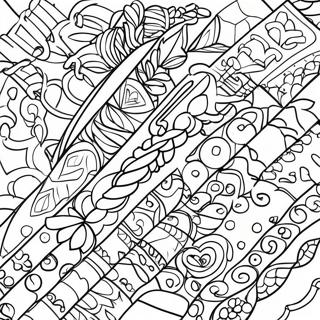 Colorful Friendship Bracelets Coloring Page | Friendship Bracelet coloring page