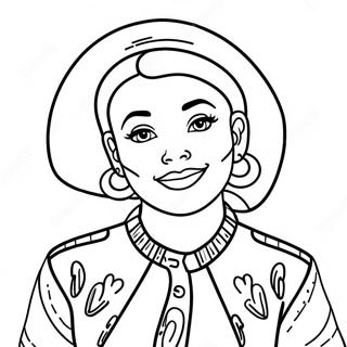Jessie in a Colorful Outfit Coloring Page | Jessie coloring page