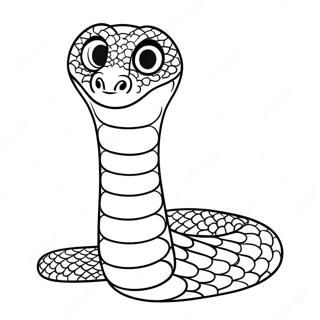 Cute Python Snake Coloring Page