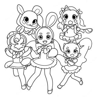 Magical Precure Team Coloring Page | Precure coloring page