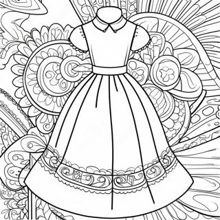 Beautiful First Communion Dress Coloring Page | First Communion coloring page