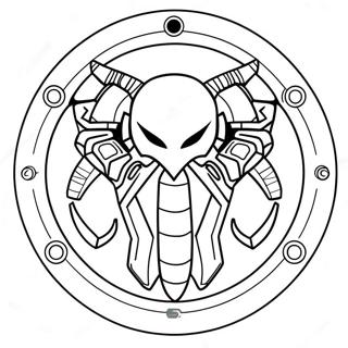 Metroid Logo Coloring Page | Metroid coloring page
