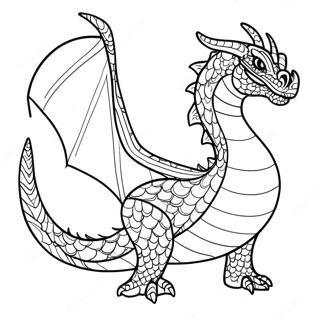 Page à colorier du dragon majestueux Seawing | Page de coloriage Ailes de feu Seawing
