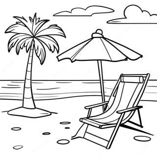 Colorful Dominican Republic Beach Scene Coloring Page | Dominican Republic coloring page