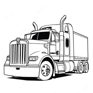 Big Kenworth Truck on the Highway Coloring Page | Kenworth Truck coloring page