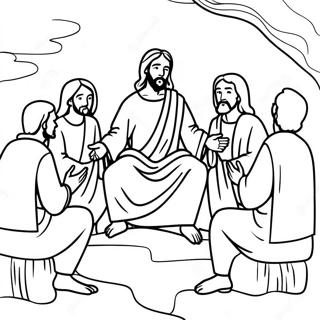 Jesus Teaching the Disciples Coloring Page | LDS New Testament coloring page