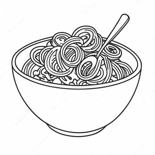 Colorful Spaghetti Bowl Coloring Page | Spaghetti coloring page