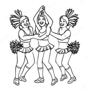 Colts Cheerleaders Dancing Coloring Page | Colts coloring page