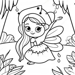 Mysterious Dark Fairy in Enchanted Forest Coloring Page | Dark Fairy coloring page