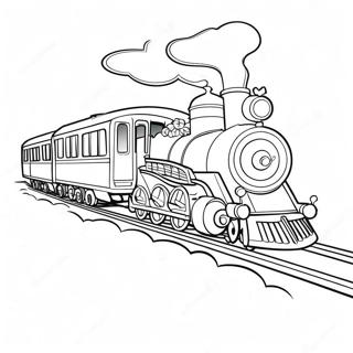 Christmas Train Coloring Page | Christmas Train coloring page