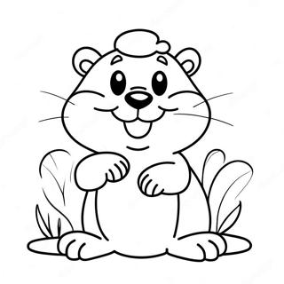 Cute Beaver with a Big Smile Coloring Page | Beaver coloring page