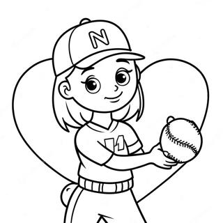 I Love Softball Coloring Page | I Love Softball coloring page