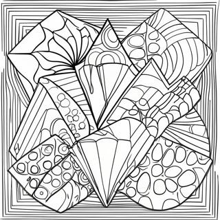 3D Geometric Shapes Optical Illusion Coloring Page | Optical Illusion coloring page