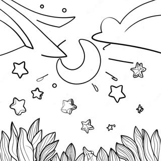 Night Sky Coloring Page | Night Sky for Adults coloring page