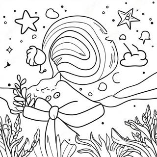 Starry Night Sky Coloring Page | Night Sky for Adults coloring page