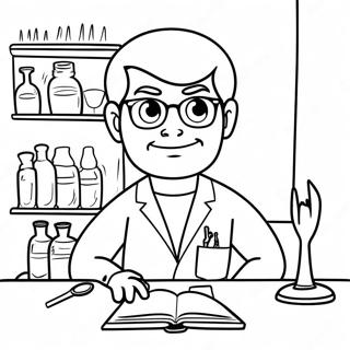 Dexter in His Lab Coloring Page | Dexter's Laboratory coloring page