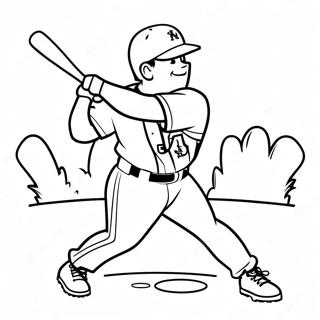 Mets Player Swinging Bat Coloring Page | Mets coloring page