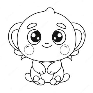 Cute Chao with Big Eyes Coloring Page | Chao coloring page