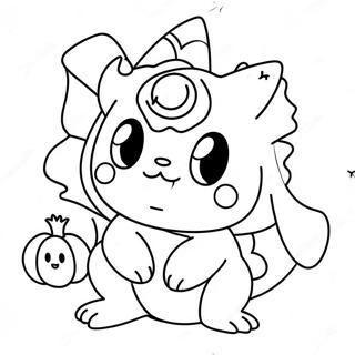 Cute Halloween Pokemon Coloring Page | Cute Halloween Pokemon coloring page