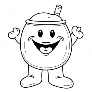 Happy Kool Aid Man with a Big Smile Coloring Page | Kool Aid Man coloring page