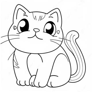 Cartoon Cat Coloring Page | Cartoon Cat coloring page