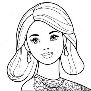 Muñeca Barbie Páginas para Colorear