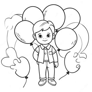 Daniel with Colorful Balloons Coloring Page | Daniel coloring page